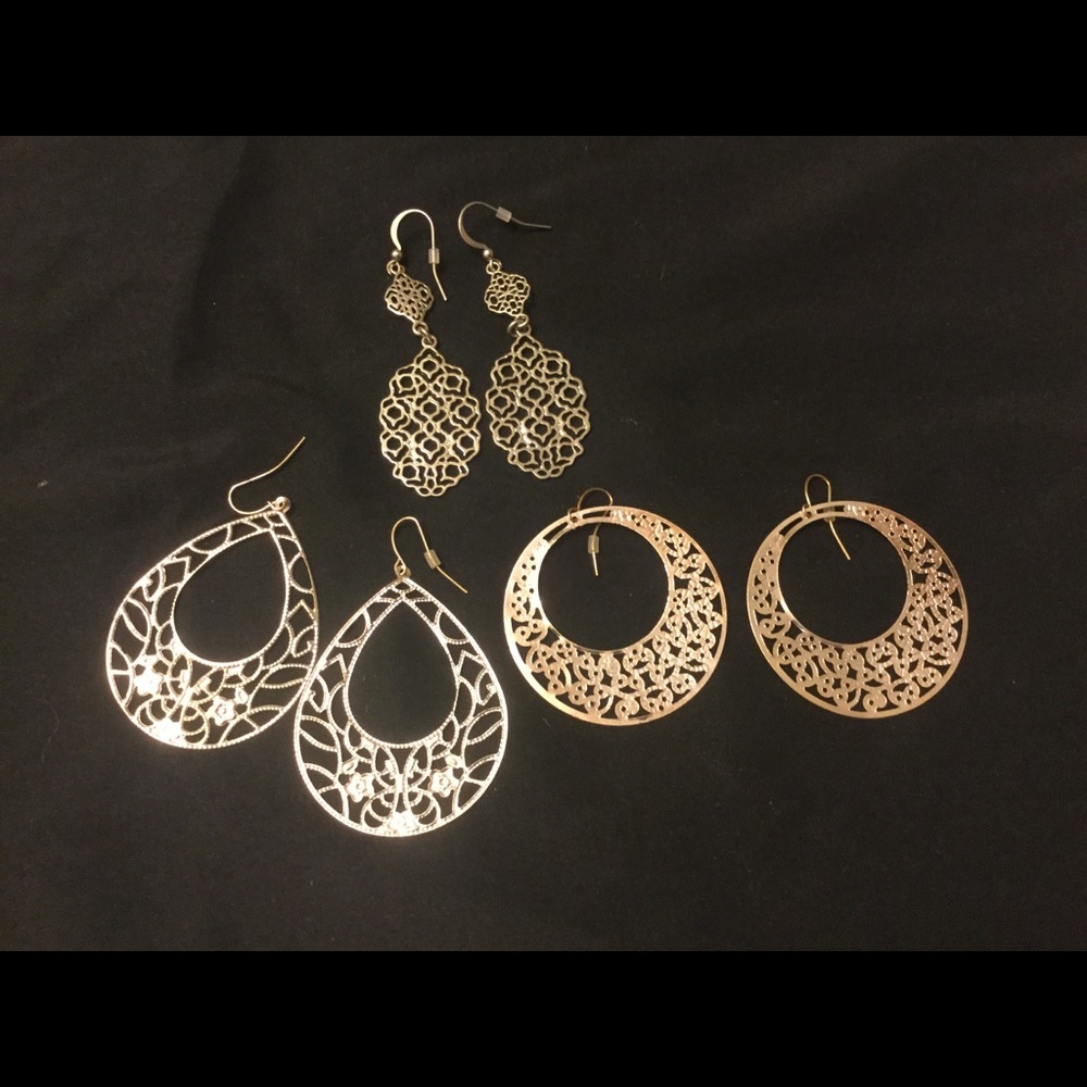 THREE PAIRS OF EARRINGS